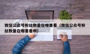 微信公众号粉丝数量在哪里看（微信公众号粉丝数量在哪里看啊）