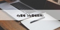 dy是啥（dy是啥软件）