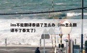 ins不能翻译泰语了怎么办（ins怎么翻译不了泰文了）