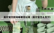 易付宝付款码哪里可以用（易付宝怎么支付）
