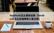 facebook怎么看粉丝数（facebook怎么知道哪些人看过我）