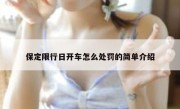 保定限行日开车怎么处罚的简单介绍