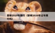 邯郸2020年限行（邯郸2020年过年限行吗）