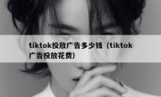 tiktok投放广告多少钱（tiktok广告投放花费）
