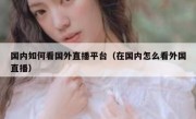 国内如何看国外直播平台（在国内怎么看外国直播）