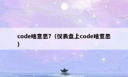 code啥意思?（仪表盘上code啥意思）