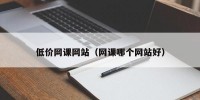 低价网课网站（网课哪个网站好）