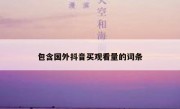 包含国外抖音买观看量的词条