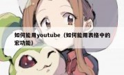 如何能用youtube（如何能用表格中的宏功能）
