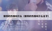 推特的热搜叫什么（推特的热搜叫什么名字）