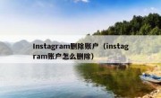 Instagram删除账户（instagram账户怎么删除）