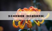 快手网页版观看（快手播放网页版）