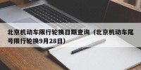 北京机动车限行轮换日期查询（北京机动车尾号限行轮换9月28日）
