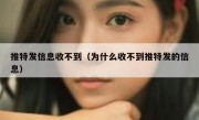 推特发信息收不到（为什么收不到推特发的信息）