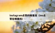 instagram点赞的哪里找（ins点赞在哪里找）