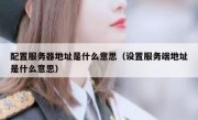 配置服务器地址是什么意思（设置服务端地址是什么意思）