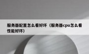 服务器配置怎么看好坏（服务器cpu怎么看性能好坏）