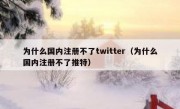 为什么国内注册不了twitter（为什么国内注册不了推特）