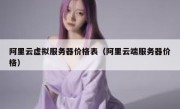 阿里云虚拟服务器价格表（阿里云端服务器价格）