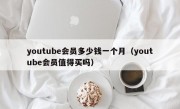 youtube会员多少钱一个月（youtube会员值得买吗）