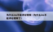 为什么ins不能评论视频（为什么ins不能评论视频了）