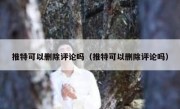 推特可以删除评论吗（推特可以删除评论吗）
