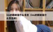 ins的限制是什么意思（ins的限制是什么意思啊）
