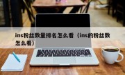 ins粉丝数量排名怎么看（ins的粉丝数怎么看）