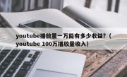 youtube播放量一万能有多少收益?（youtube 100万播放量收入）