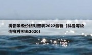抖音等级价格对照表2022最新（抖音等级价格对照表2020）