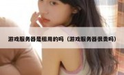 游戏服务器是租用的吗（游戏服务器很贵吗）