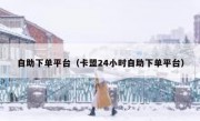 自助下单平台（卡盟24小时自助下单平台）
