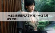 ins怎么编辑图片文字说明（ins怎么编辑文字啊）