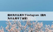 国内为什么用不了instagram（国内为什么用不了油管）