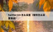 twitter18+怎么设置（推特怎么设置推送）