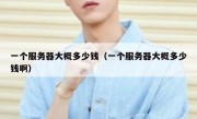 一个服务器大概多少钱（一个服务器大概多少钱啊）