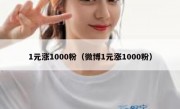 1元涨1000粉（微博1元涨1000粉）