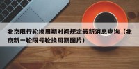 北京限行轮换周期时间规定最新消息查询（北京新一轮限号轮换周期图片）