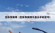 怎样发微博（怎样发微博不显示手机型号）