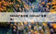tiktok广告价格（tiktok广告费用）