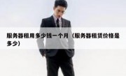 服务器租用多少钱一个月（服务器租赁价格是多少）
