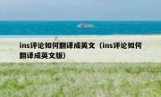ins评论如何翻译成英文（ins评论如何翻译成英文版）