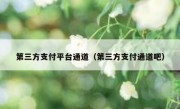 第三方支付平台通道（第三方支付通道吧）
