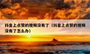 抖音上点赞的视频没有了（抖音上点赞的视频没有了怎么办）