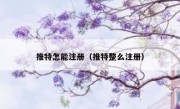 推特怎能注册（推特整么注册）