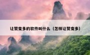 让赞变多的软件叫什么（怎样让赞变多）