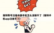 推特账号注册中国手机怎么注册不了（推特手机app注册不了）