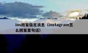 ins回复指定消息（instagram怎么回复某句话）