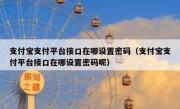 支付宝支付平台接口在哪设置密码（支付宝支付平台接口在哪设置密码呢）