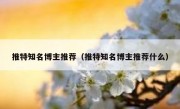 推特知名博主推荐（推特知名博主推荐什么）